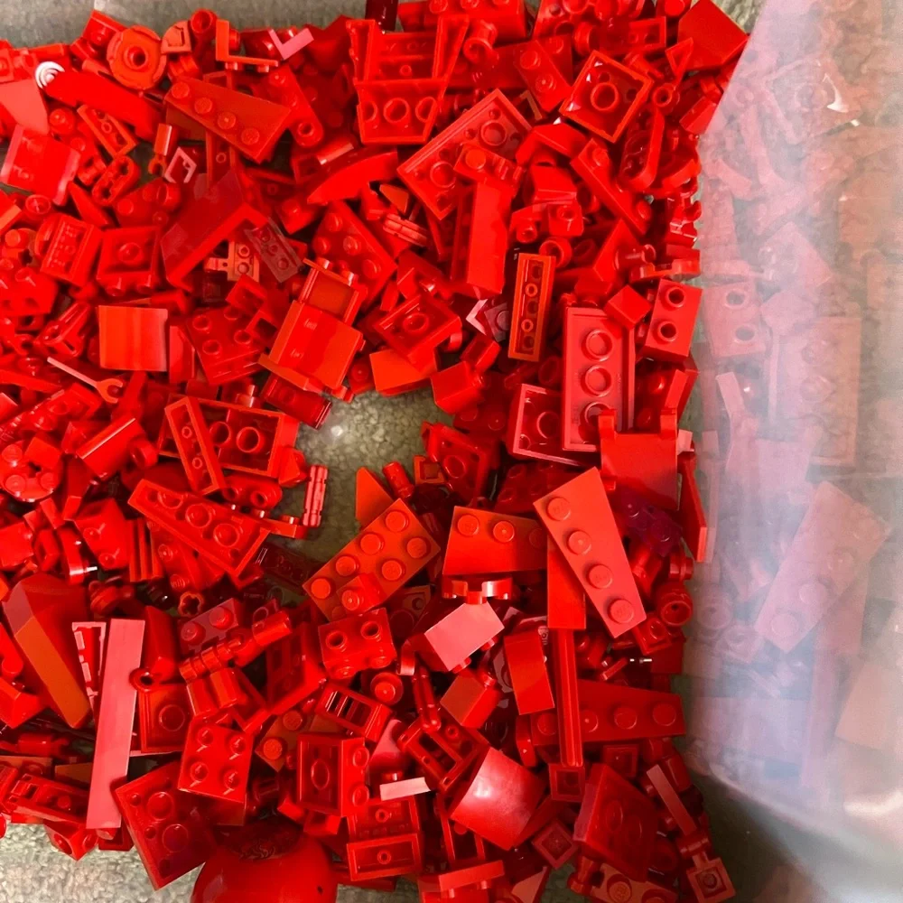LEGO Small Red Accessories , Spare Parts And Small Brick Pieces. 12oz